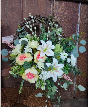 Grapevine Greenery - Greenery Lilies, Dahlias, ECT Grapevine Wreath 