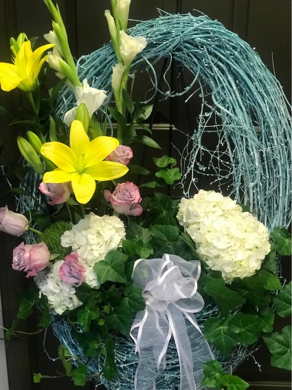 Grapevine Wreath  Funeral Standing Spray