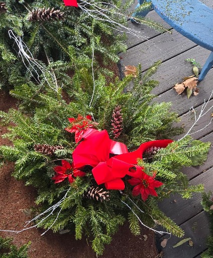 Grave Pillow Christmas Greens