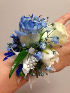 Grecian Blue Wrist Corsage