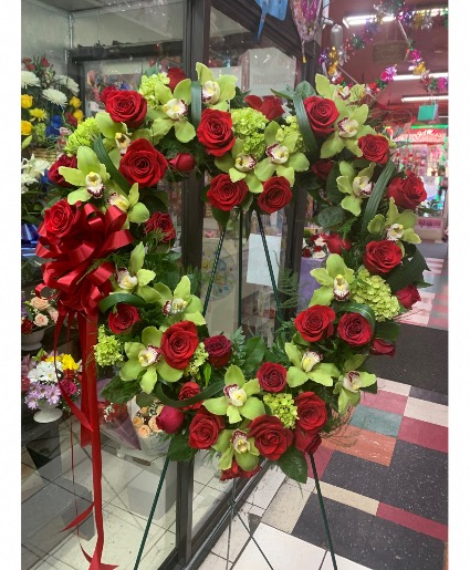 Green and Red Open Heart Standing Heart 