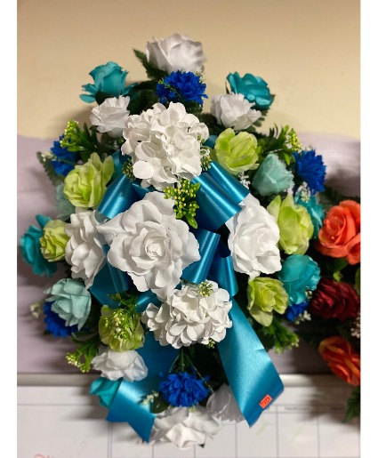 Green and Turquoise Spray Artificial Design