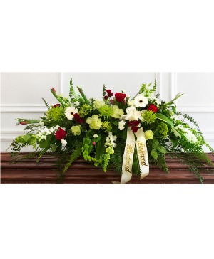 Green Garden Casket Spray