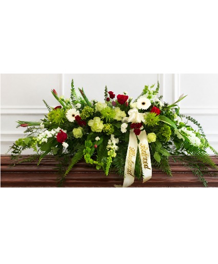 Green Garden Casket Spray