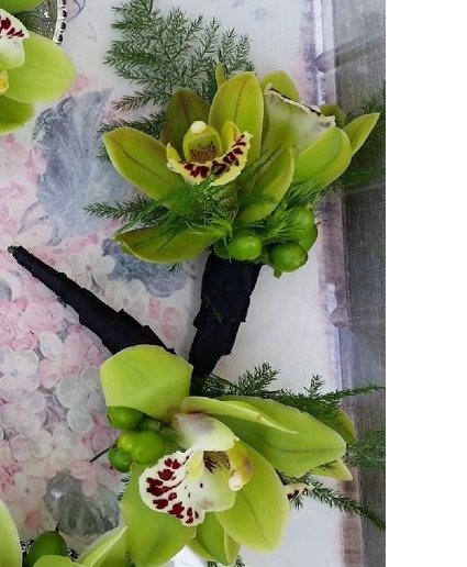 Green Orchid Boutonniere 