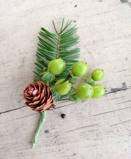 Green Pines Boutonniere