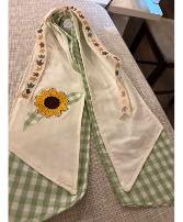 Green w Sunflower Wreath Sash