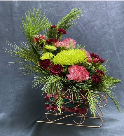 Grinch Sleigh Arrangement