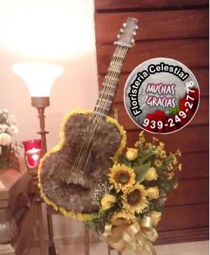 Guitarra forrada en flores flowers design