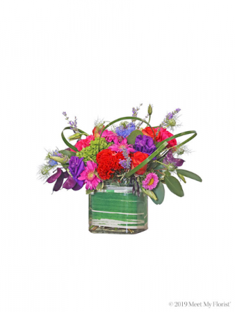 Hailey's Comet Glass cube with ti leaf liner
