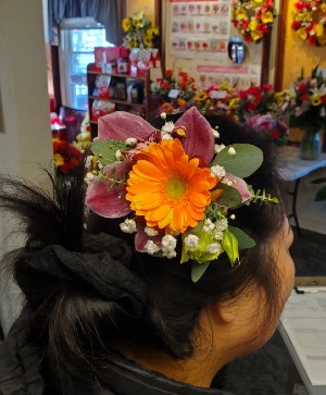 hair clip floral  hair corsage