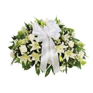 Half Casket Spray All White  