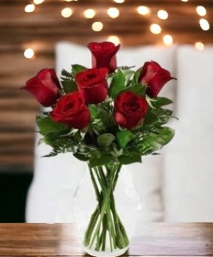 Half Dozen Classic Roses Call for Availability Red Rose Arrangement