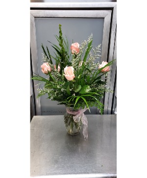 Half Dozen Pink Roses $60.95, $65.95