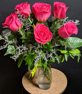 Half Dozen Pink Roses