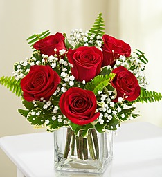 HALF DOZEN RED ROSE IN CUBE RED ROSES