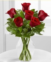 Half dozen red roses 