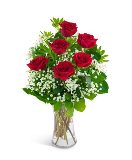 Half Dozen Red Roses or Mixed Colors 