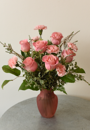 Half Dozen Rose and Carnation (Pink) 