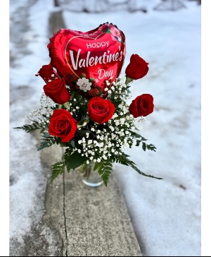 Half dozen rose vase  vase arrangement 