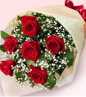 half dozen rose wrap  