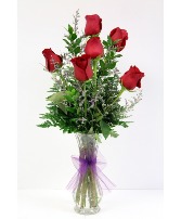 Half dozen roses NFS-BV9 Bud vase
