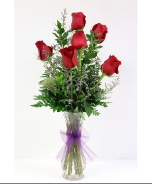 Half dozen roses NFS-BV9 Bud vase