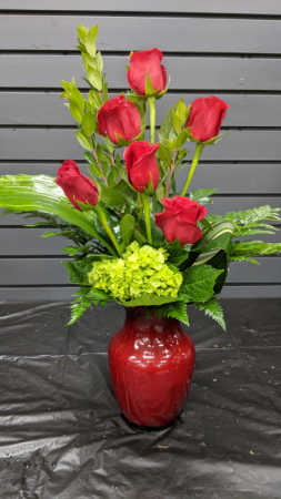One Sided Half Dozen Roses 