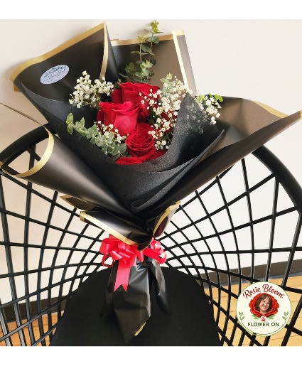 Half Dozen Wrapped Roses Wrapped Bouquet