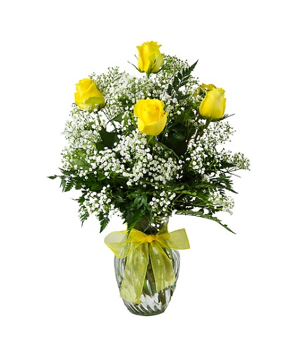 HALF DOZEN YELLOW ROSES roses