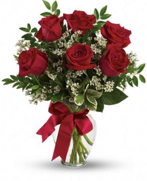 Half DZ red rose Arrangement 