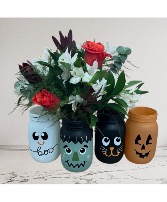 Halloween buddies  (ghosty sold out) Flower arrangement (please let us know in the special instructions which vase you would like)