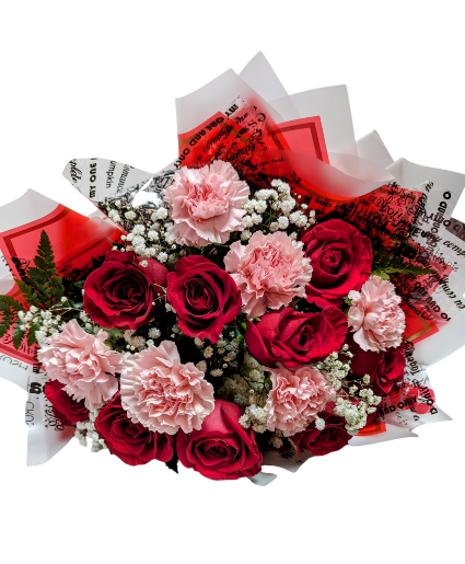 Hand Held Bouquet Roses and Carns 