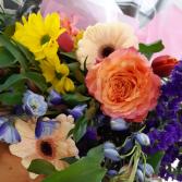 Hand Tied Bouquet (No Vase) Mixed Colours and Flowers
