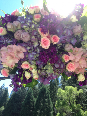 Hanging Ball of Flowers Ball of flowers in Arbor