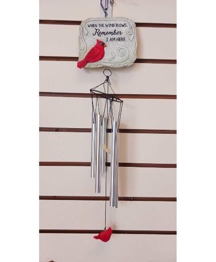 Hanging Cardinal Windchime Gift