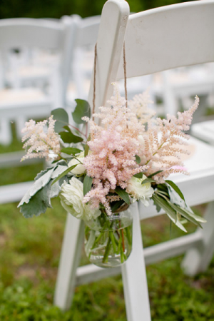Hanging Mason Jar chair decoration 