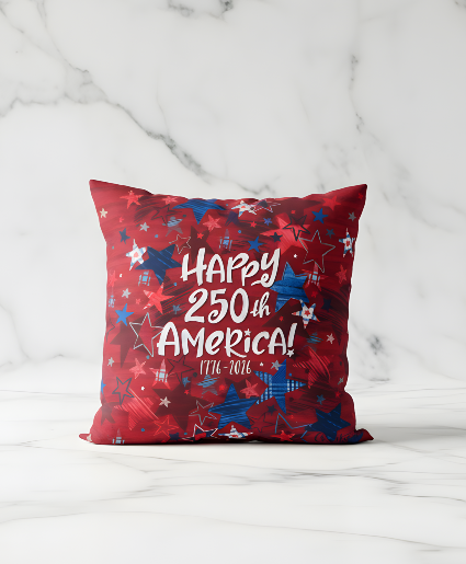Happy 250th Throw Pillow (ON SALE) Powell Florist Gifts