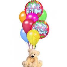 Happy Birthday Balloon & Stuffed Animal  