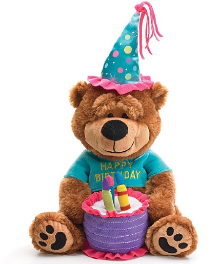 Happy Birthday Bear & Cake that plays Birthday Keepsake