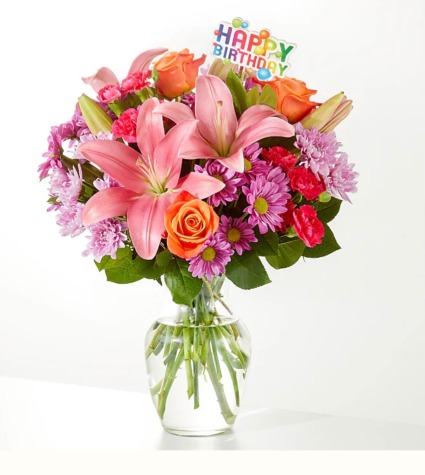 Happy Birthday Bouquet & Topper 