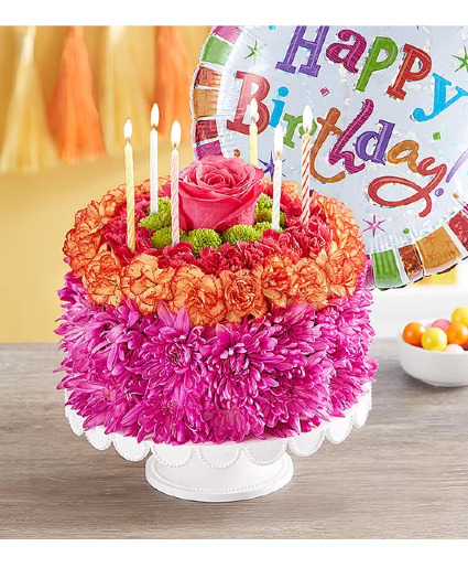 happy Wishes birthday Cake Vibrant 