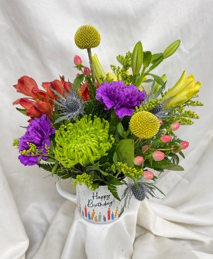 Happy Birthday Mug Birthday Arrangement