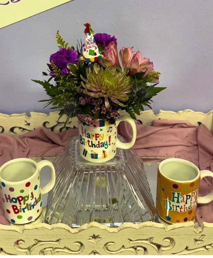 Happy Birthday Mug Birthday Arrangement