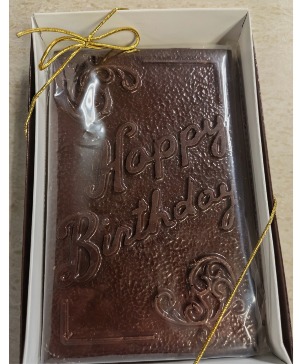 Happy Birthday Plaque Dark Chocolate NFS-HBP