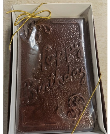 Happy Birthday Plaque Dark Chocolate NFS-HBP