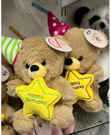 Happy Birthday Small Plush Bear  in Mustang, OK | Floral 23