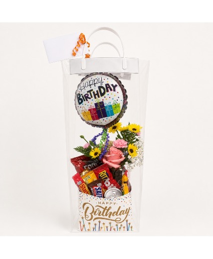 Happy Birthday Snack & Flower Box 