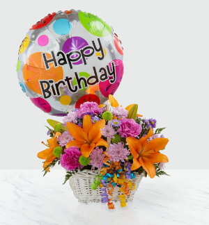 Happy Blooms Basket Arrangement