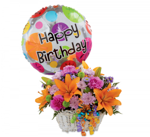 Happy Blooms Basket Arrangement